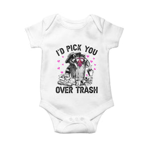 Valentine Racoon Trash Panda Baby Onesie I Would Pick You Over Trash TS14 White Print Your Wear