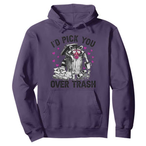 Valentine Racoon Trash Panda Hoodie I Would Pick You Over Trash TS14 Purple Print Your Wear