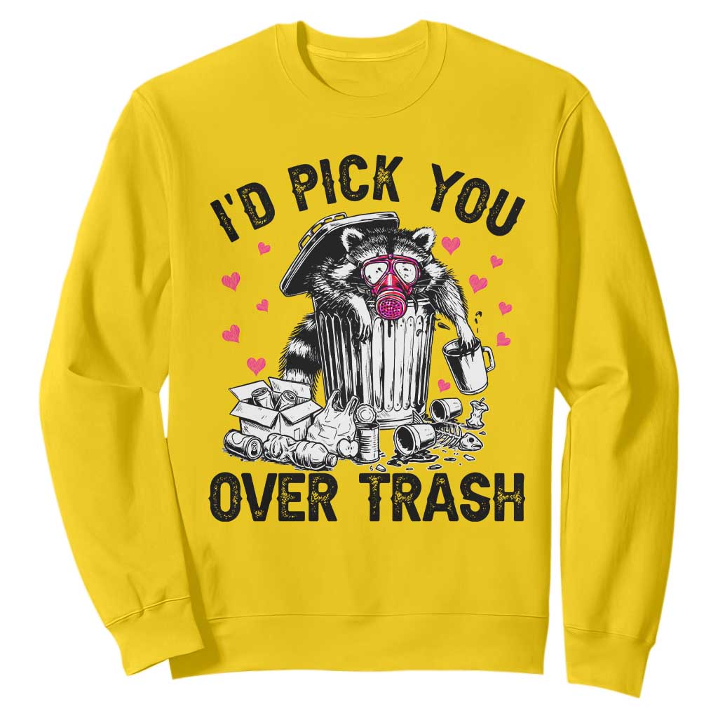 Valentine Racoon Trash Panda Sweatshirt I Would Pick You Over Trash TS14 Daisy Print Your Wear