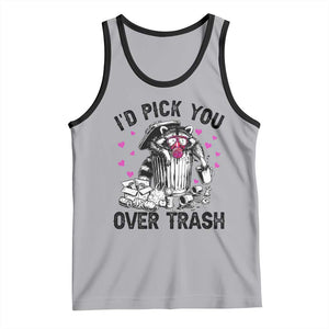 Valentine Racoon Trash Panda Tank Top I Would Pick You Over Trash TS14 Athletic Heather Black Print Your Wear