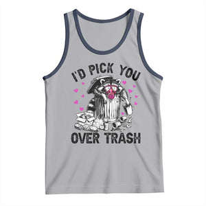 Valentine Racoon Trash Panda Tank Top I Would Pick You Over Trash TS14 Athletic Heather Navy Print Your Wear