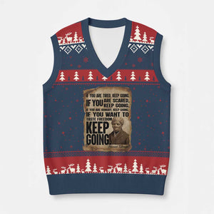 Harriet Tubman Quote V-Neck Knit Sweater Vest Black History African American TS14 Navy Red Print Your Wear