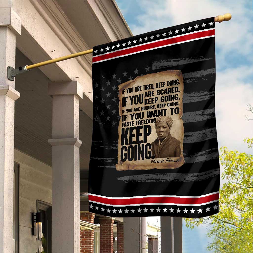 Harriet Tubman Quote Patriotic Garden Flag Black History African American TS14 Distressed Black Red Print Your Wear