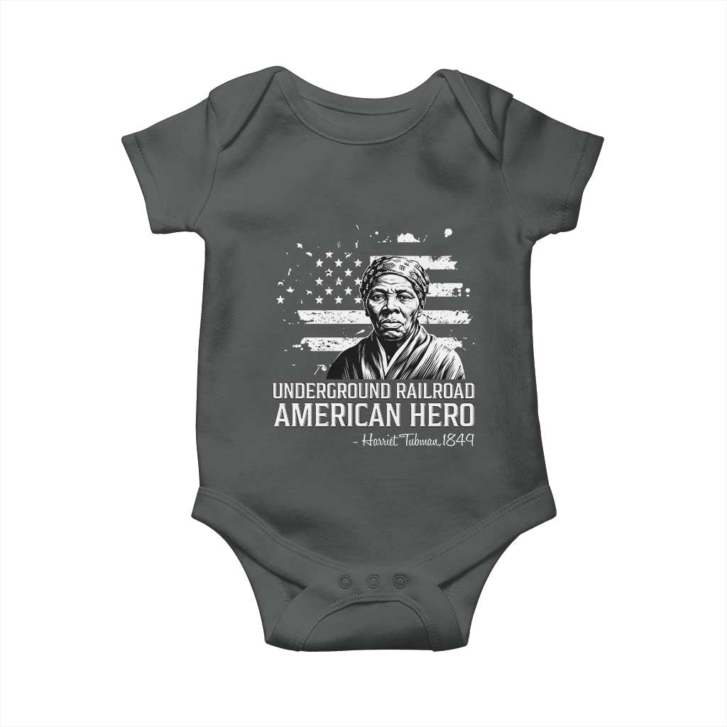 Harriet Tubman Baby Onesie Underground Railroad American Hero History TS14 Dark Heather Print Your Wear