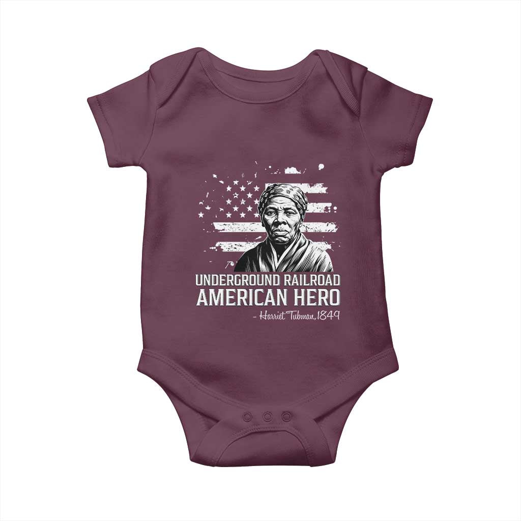 Harriet Tubman Baby Onesie Underground Railroad American Hero History TS14 Maroon Print Your Wear