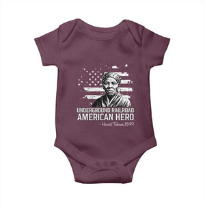 Harriet Tubman Baby Onesie Underground Railroad American Hero History TS14 Maroon Print Your Wear