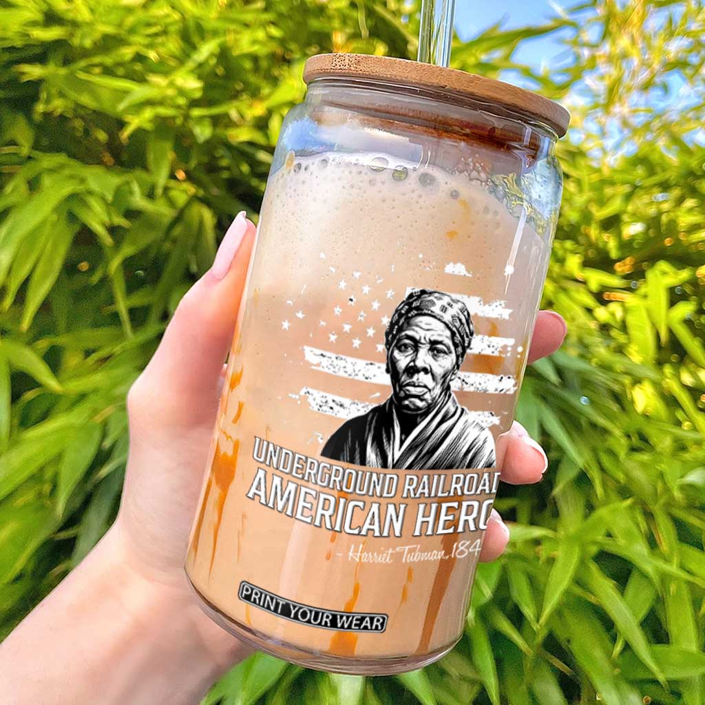 Harriet Tubman Glass Can Underground Railroad American Hero History TS14 Black Print Your Wear