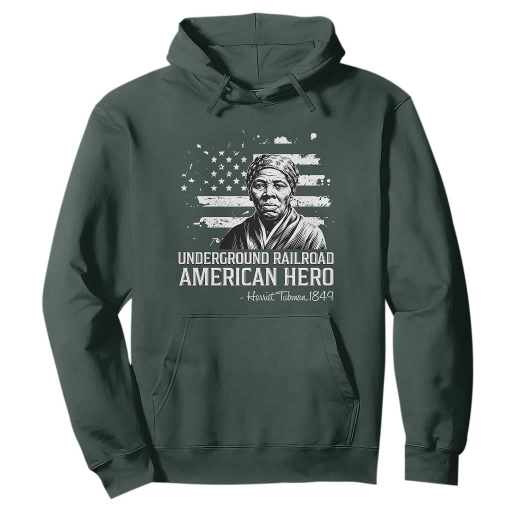 Harriet Tubman Hoodie Underground Railroad American Hero History TS14 Dark Forest Green Print Your Wear