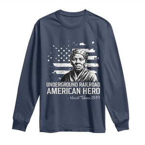 Harriet Tubman Long Sleeve Shirt Underground Railroad American Hero History TS14 Navy Print Your Wear