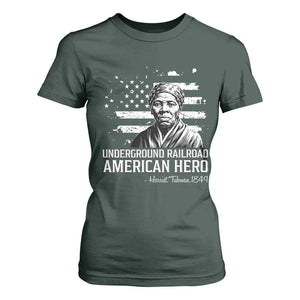Harriet Tubman T Shirt For Women Underground Railroad American Hero History TS14 Dark Forest Green Print Your Wear