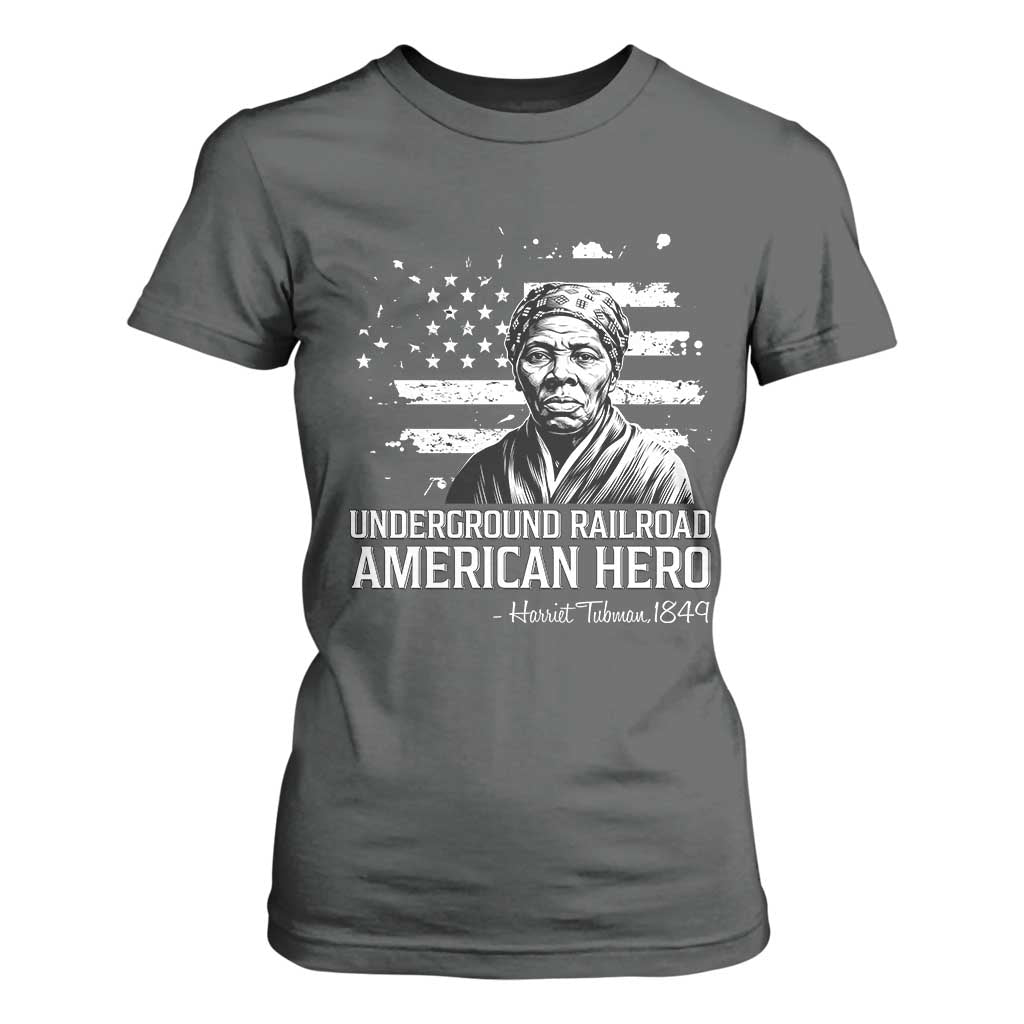 Harriet Tubman T Shirt For Women Underground Railroad American Hero History TS14 Dark Heather Print Your Wear