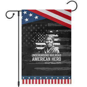 Harriet Tubman Patriotic Garden Flag Underground Railroad American Hero History TS14 Distressed Black Blue Print Your Wear