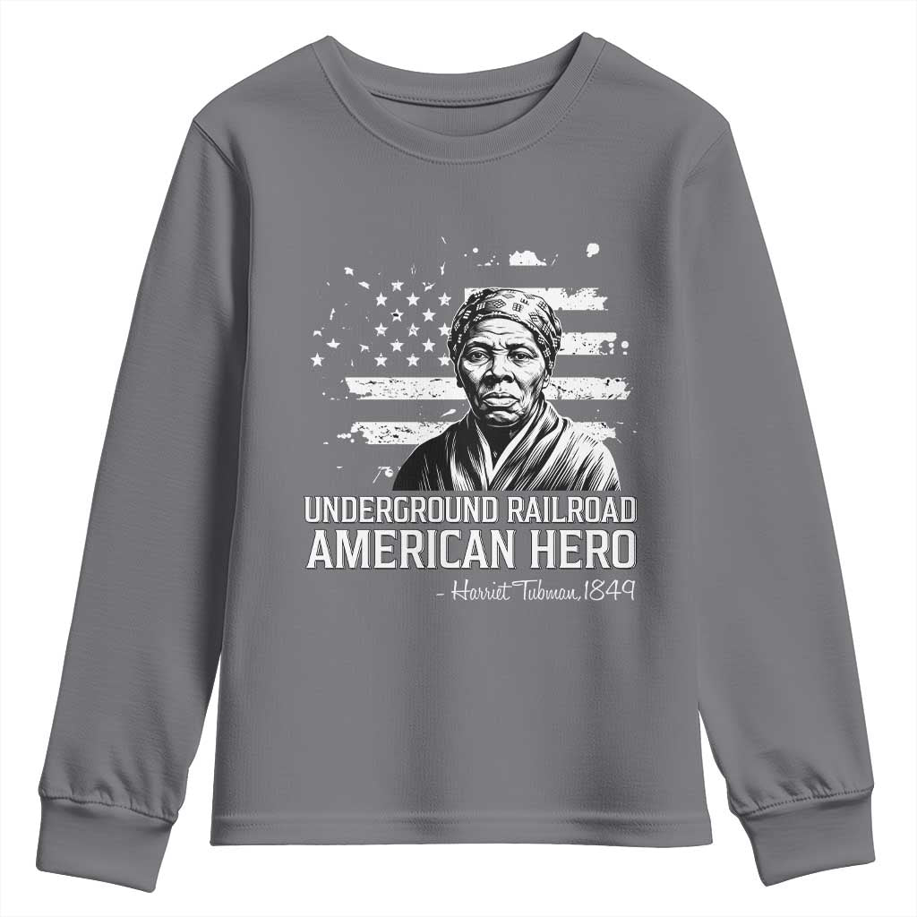 Harriet Tubman Youth Sweatshirt Underground Railroad American Hero History TS14 Charcoal Print Your Wear