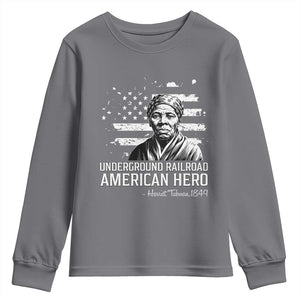 Harriet Tubman Youth Sweatshirt Underground Railroad American Hero History TS14 Charcoal Print Your Wear