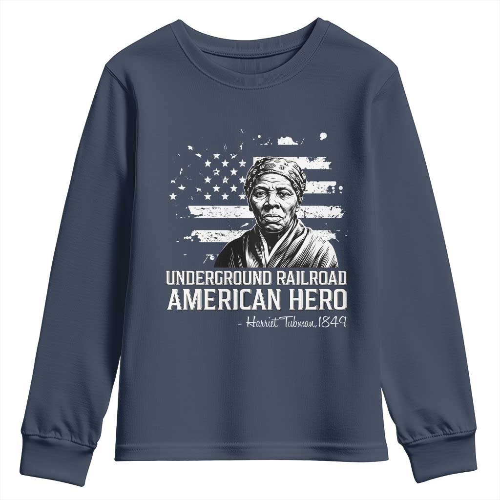 Harriet Tubman Youth Sweatshirt Underground Railroad American Hero History TS14 Navy Print Your Wear