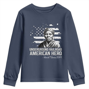 Harriet Tubman Youth Sweatshirt Underground Railroad American Hero History TS14 Navy Print Your Wear