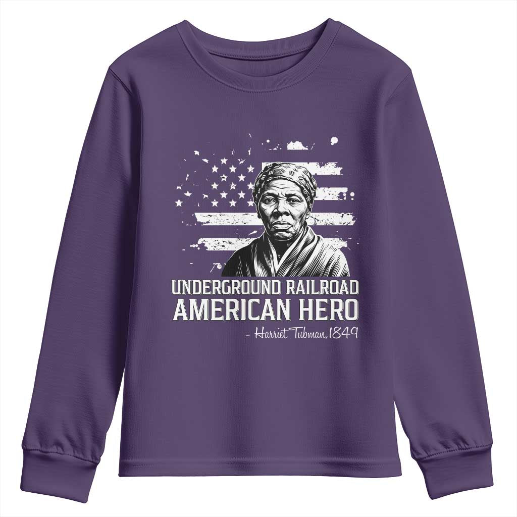 Harriet Tubman Youth Sweatshirt Underground Railroad American Hero History TS14 Purple Print Your Wear