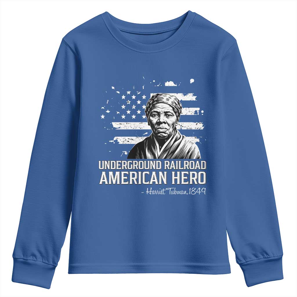 Harriet Tubman Youth Sweatshirt Underground Railroad American Hero History TS14 Royal Blue Print Your Wear