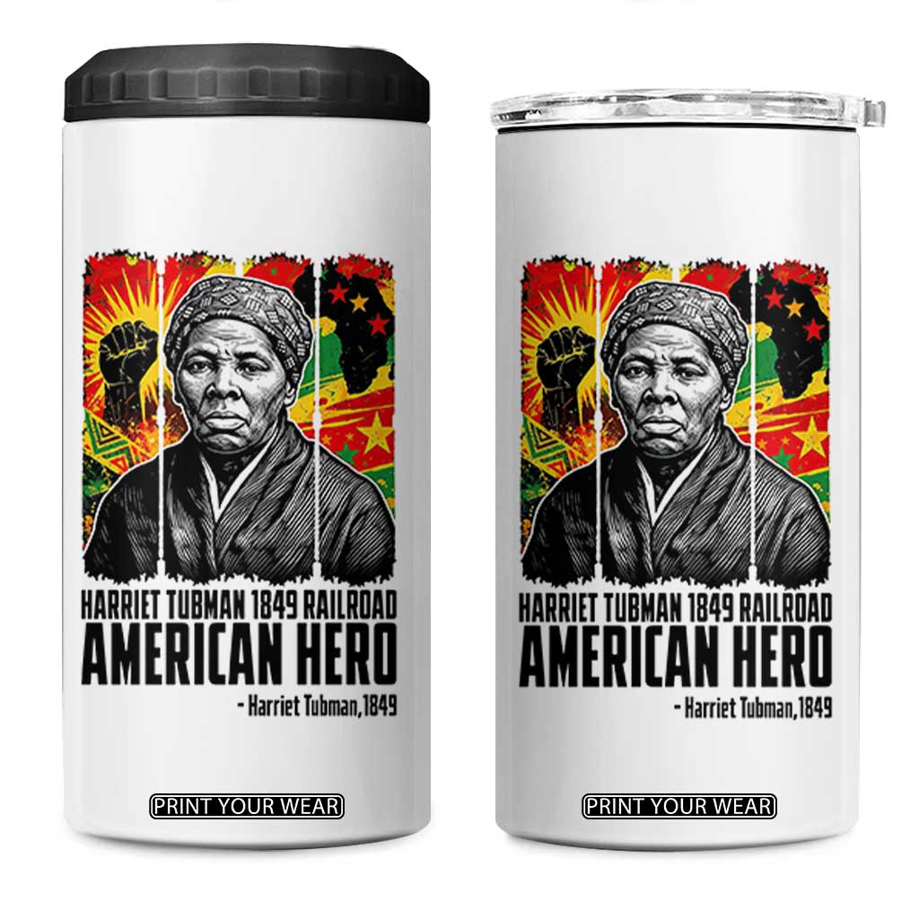 Harriet Tubman Black History Month 4 in 1 Can Cooler Tumbler Underground Railroad American Hero History TS14 One Size: 16 oz White Print Your Wear