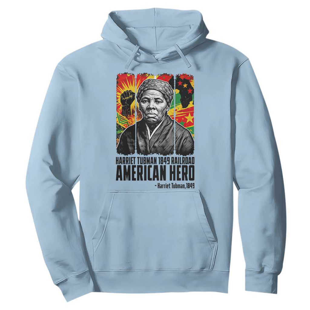 Harriet Tubman Black History Month Hoodie Underground Railroad American Hero History TS14 Light Blue Print Your Wear