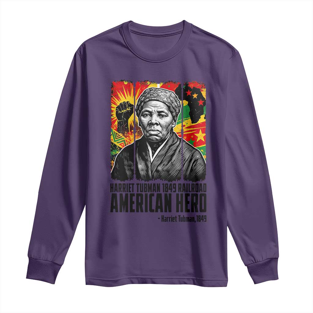Harriet Tubman Black History Month Long Sleeve Shirt Underground Railroad American Hero History TS14 Purple Print Your Wear