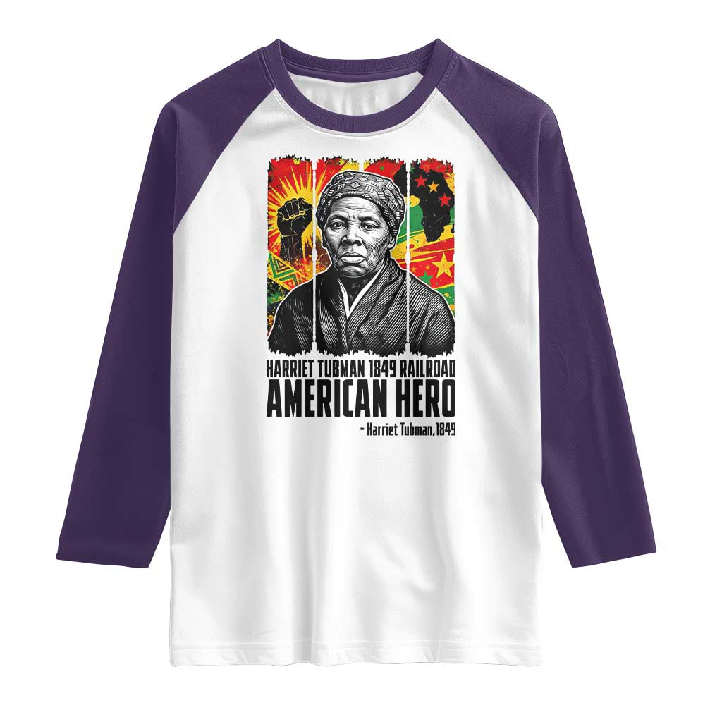 Harriet Tubman Black History Month Raglan Shirt Underground Railroad American Hero History TS14 White Purple Print Your Wear