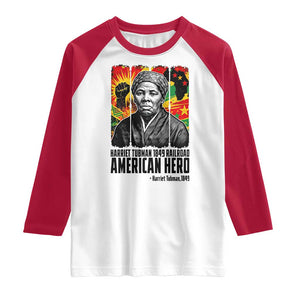 Harriet Tubman Black History Month Raglan Shirt Underground Railroad American Hero History TS14 White Red Print Your Wear
