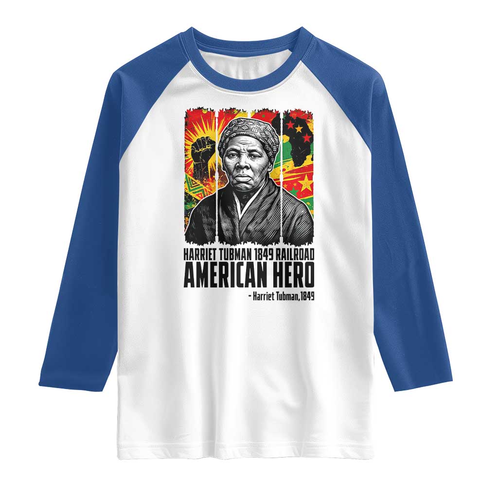 Harriet Tubman Black History Month Raglan Shirt Underground Railroad American Hero History TS14 White Royal Print Your Wear