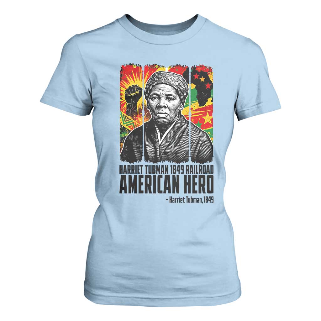 Harriet Tubman Black History Month T Shirt For Women Underground Railroad American Hero History TS14 Light Blue Print Your Wear
