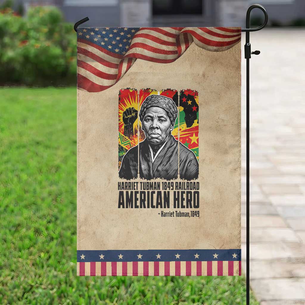 Harriet Tubman Black History Month Patriotic Garden Flag Underground Railroad American Hero History TS14 Vintage Rustic Tan Navy Print Your Wear