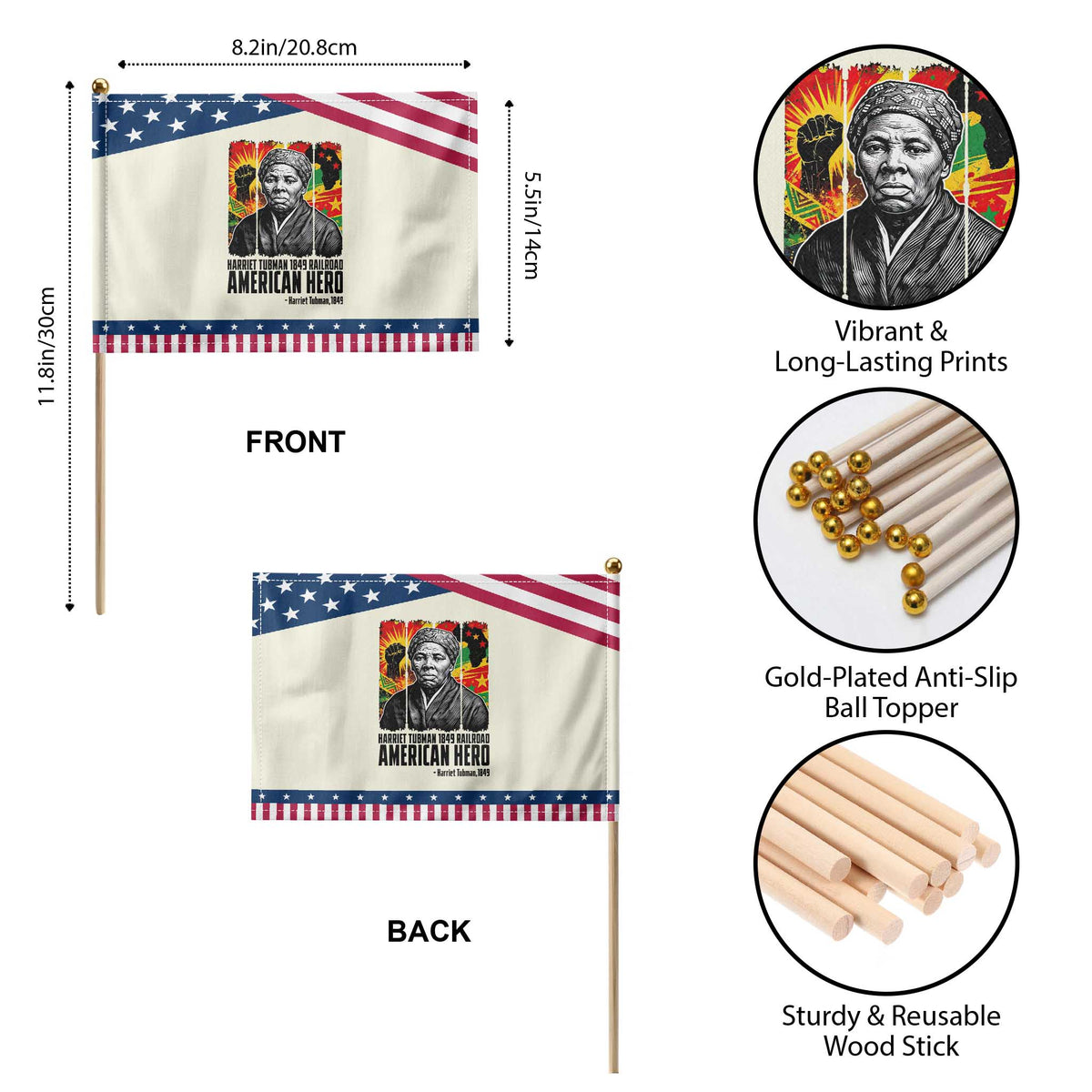 Harriet Tubman Black History Month Patriotic Handheld Flag Underground Railroad American Hero History TS14 Print Your Wear