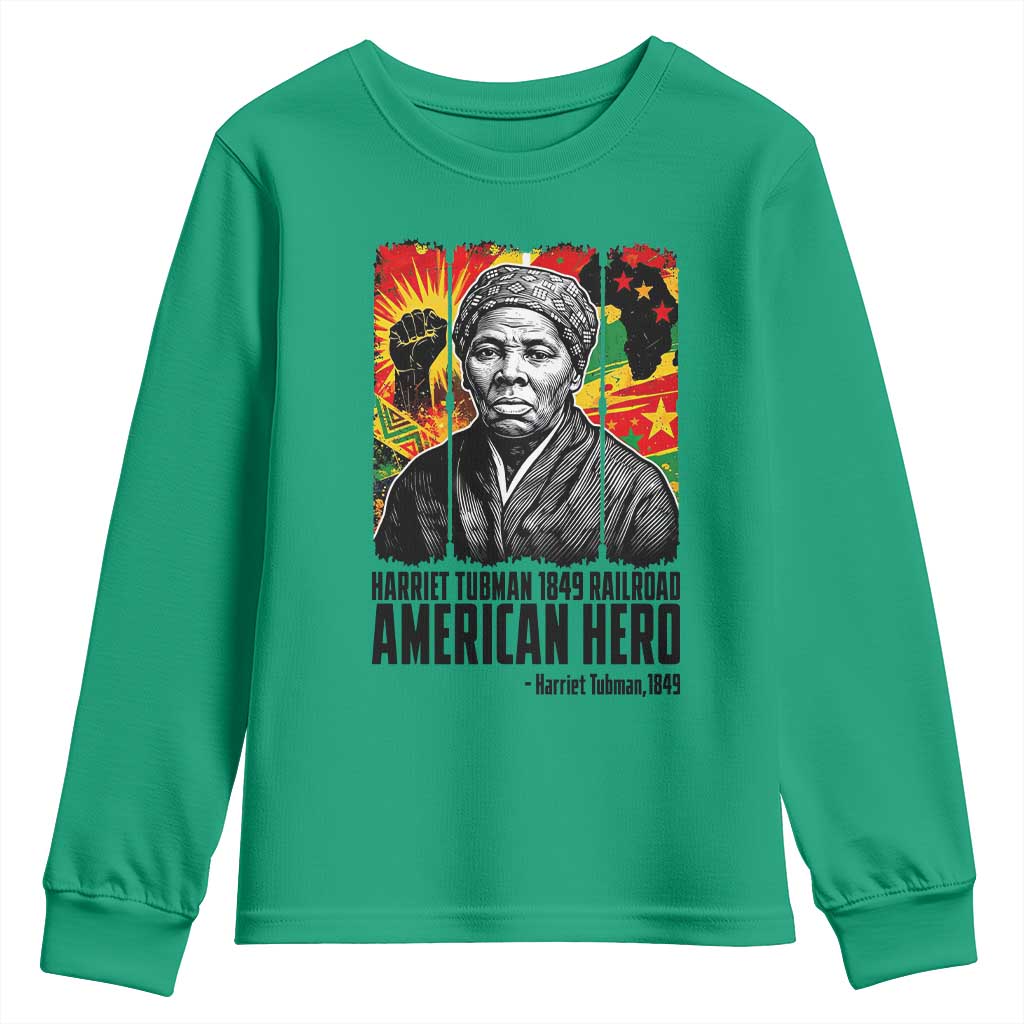 Harriet Tubman Black History Month Youth Sweatshirt Underground Railroad American Hero History TS14 Irish Green Print Your Wear