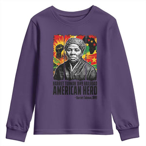 Harriet Tubman Black History Month Youth Sweatshirt Underground Railroad American Hero History TS14 Purple Print Your Wear