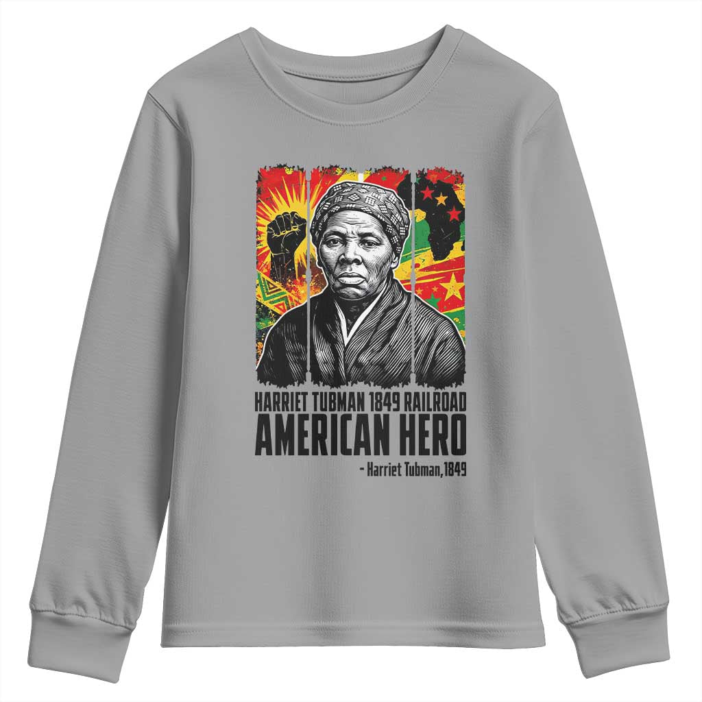 Harriet Tubman Black History Month Youth Sweatshirt Underground Railroad American Hero History TS14 Sport Gray Print Your Wear
