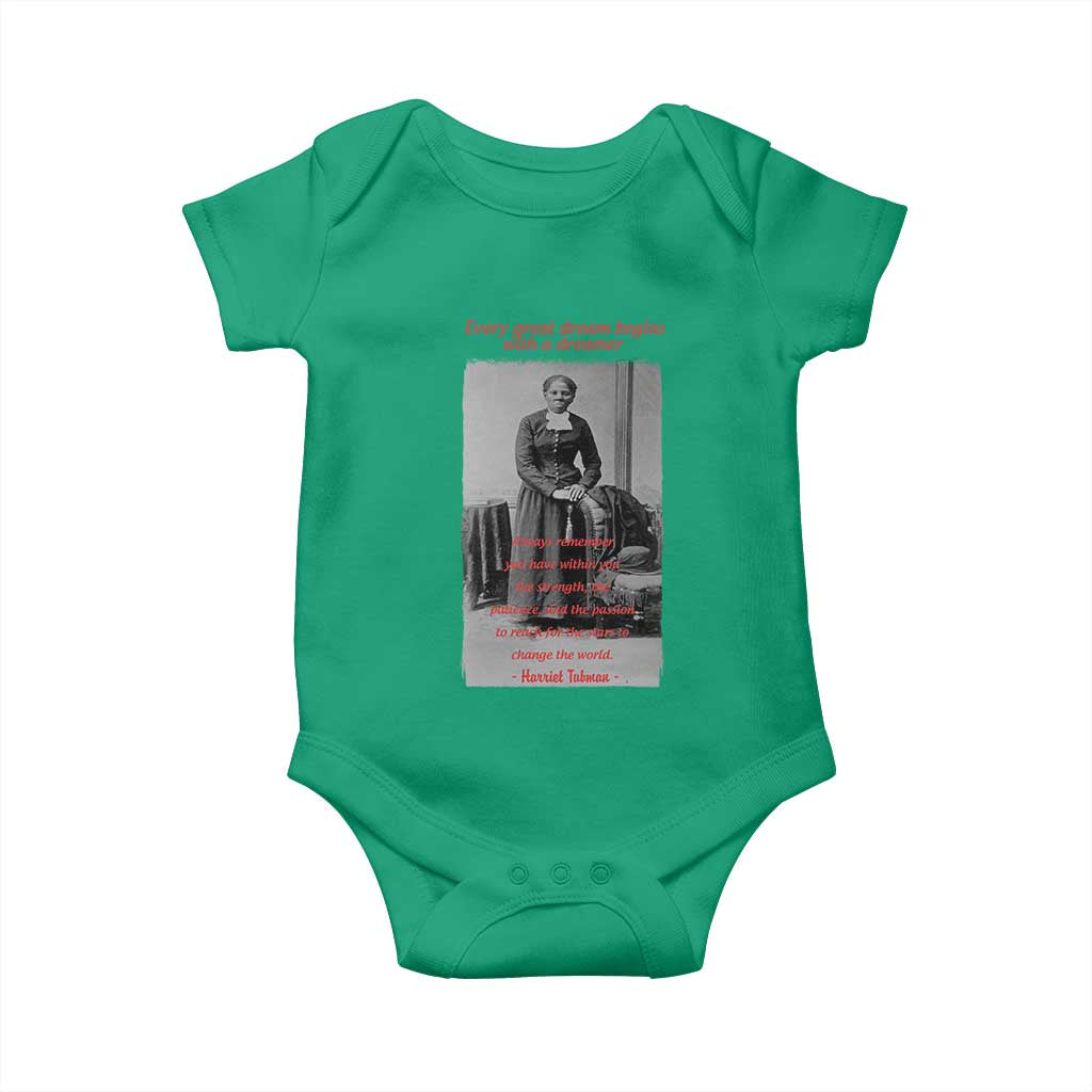 Harriet Tubman Baby Onesie Black History Month TS14 Irish Green Print Your Wear