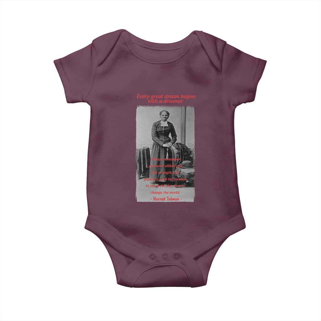 Harriet Tubman Baby Onesie Black History Month TS14 Maroon Print Your Wear