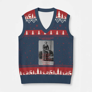 Harriet Tubman V-Neck Knit Sweater Vest Black History Month TS14 Navy Red Print Your Wear