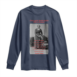 Harriet Tubman Long Sleeve Shirt Black History Month TS14 Navy Print Your Wear