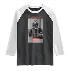 Harriet Tubman Raglan Shirt Black History Month TS14 Black White Print Your Wear