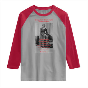 Harriet Tubman Raglan Shirt Black History Month TS14 Sport Gray Red Print Your Wear