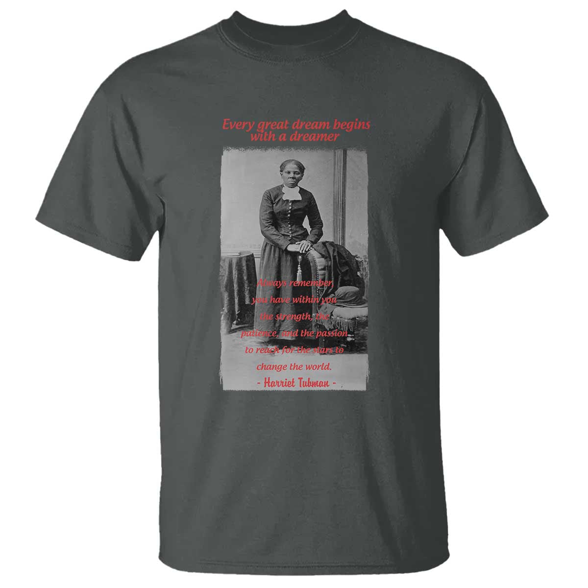 Harriet Tubman T Shirt Black History Month TS14 Dark Heather Print Your Wear