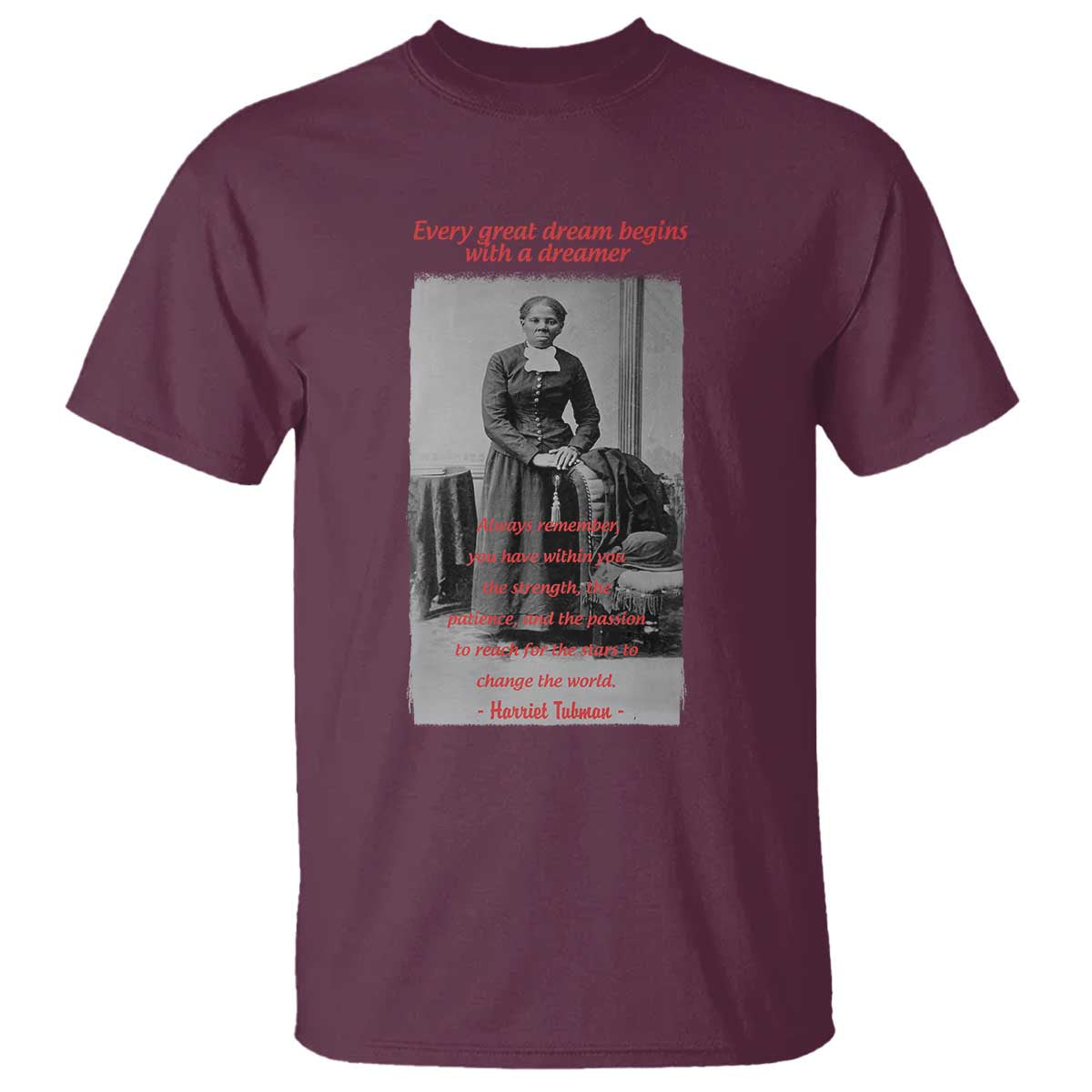 Harriet Tubman T Shirt Black History Month TS14 Maroon Print Your Wear
