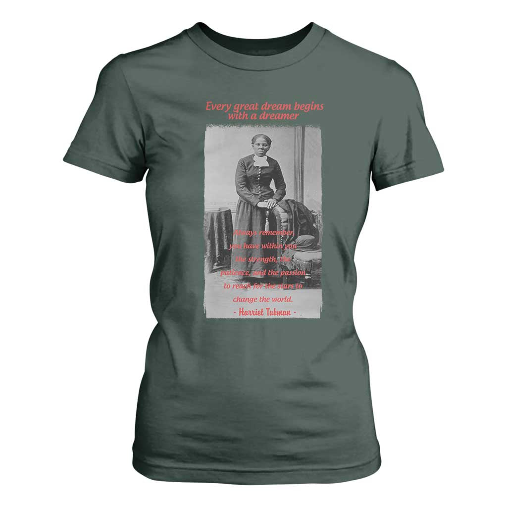Harriet Tubman T Shirt For Women Black History Month TS14 Dark Forest Green Print Your Wear