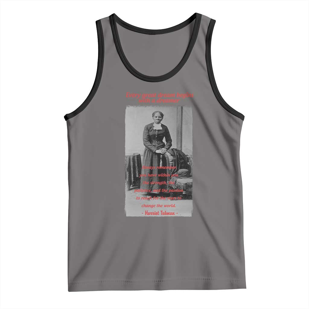 Harriet Tubman Tank Top Black History Month TS14 Deep Heather Black Print Your Wear