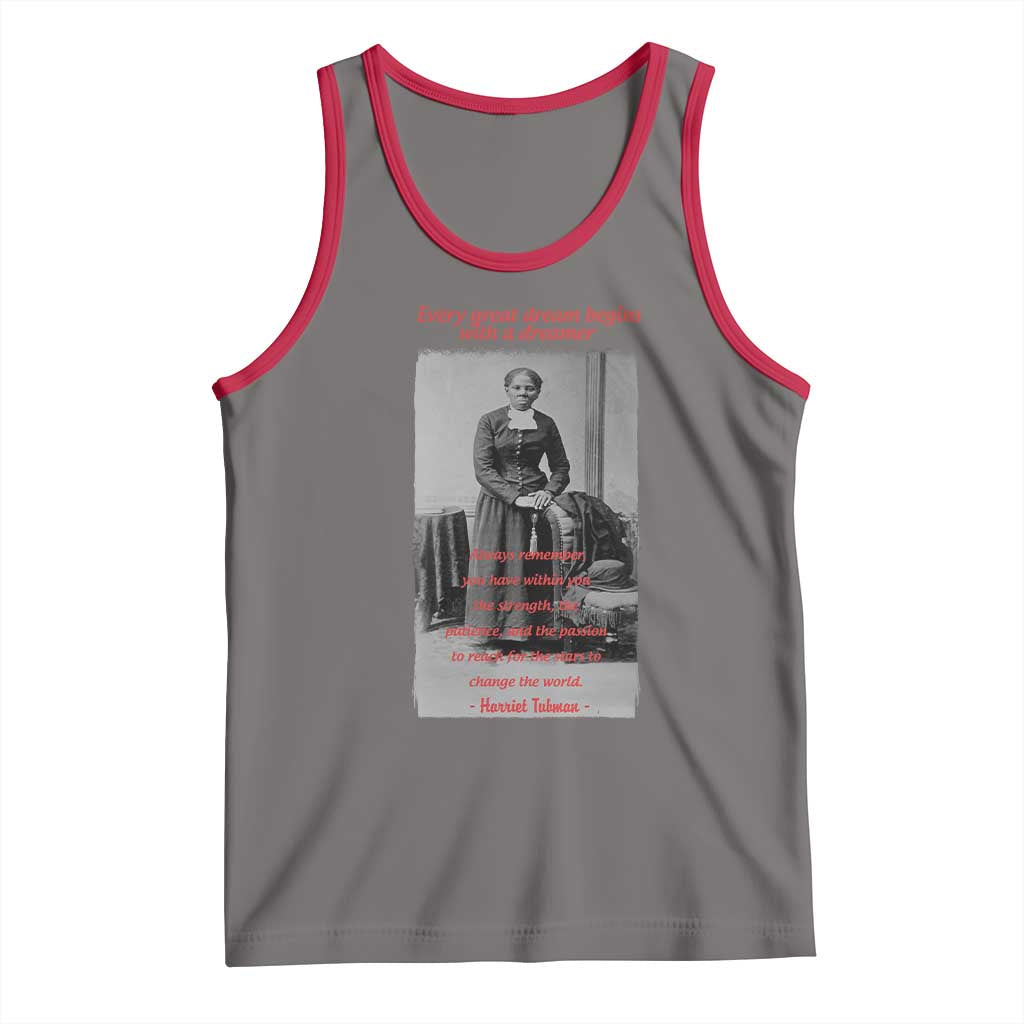 Harriet Tubman Tank Top Black History Month TS14 Deep Heather Red Print Your Wear