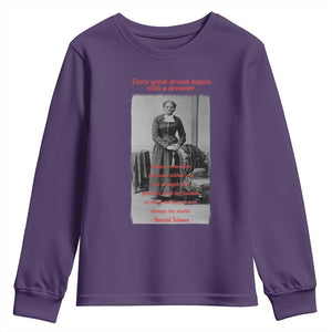 Harriet Tubman Youth Sweatshirt Black History Month TS14 Purple Print Your Wear