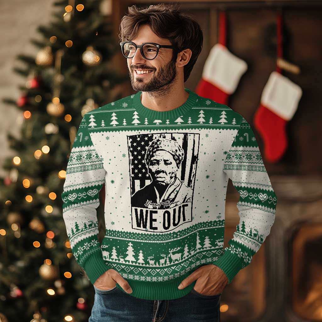 Harriet Tubman Quote Ugly Christmas Sweater We Out Strong Woman TS14 Beige Green Print Your Wear
