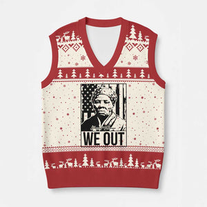 Harriet Tubman Quote V-Neck Knit Sweater Vest We Out Strong Woman TS14 Beige Red Print Your Wear