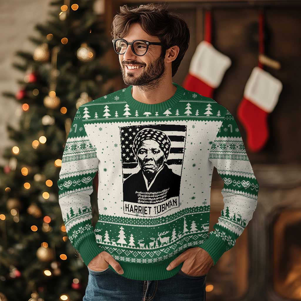 Harriet Tubman Quote Ugly Christmas Sweater Black History Month TS14 Beige Green Print Your Wear