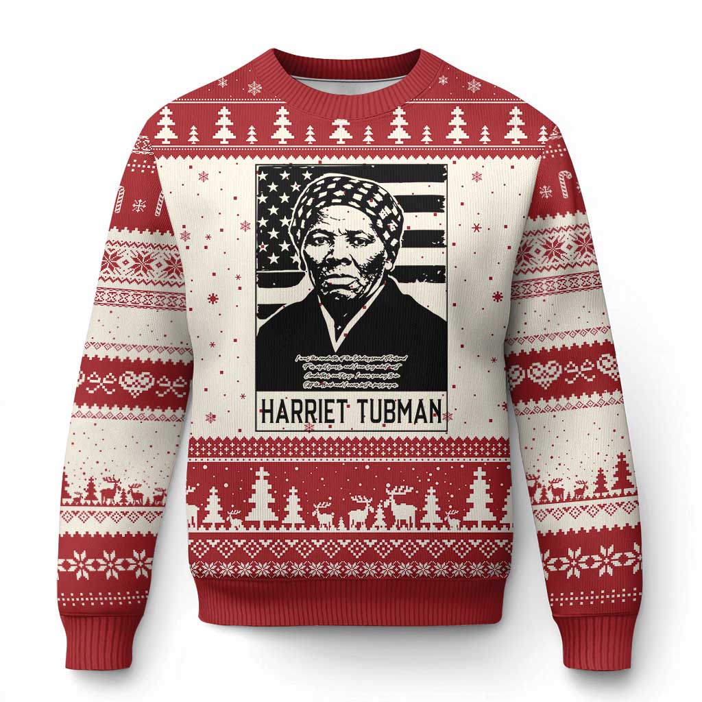 Harriet Tubman Quote Ugly Christmas Sweater Black History Month TS14 Beige Red Print Your Wear